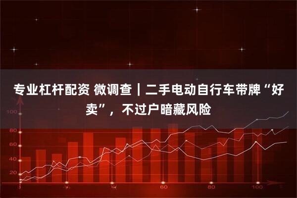 专业杠杆配资 微调查｜二手电动自行车带牌“好卖”，不过户暗藏风险