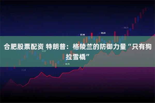 合肥股票配资 特朗普：格陵兰的防御力量“只有狗拉雪橇”